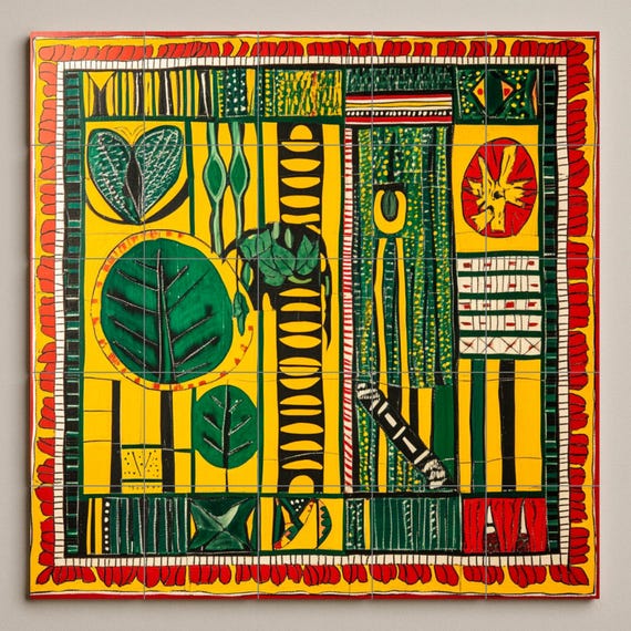 Mural cerámico de tela de cera senegalesa — vista 3