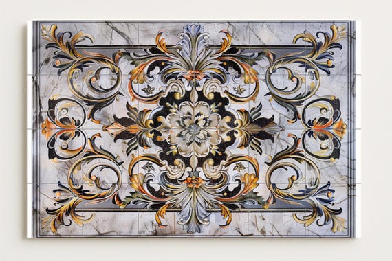Mural de azulejos florales otomanos — vista 3