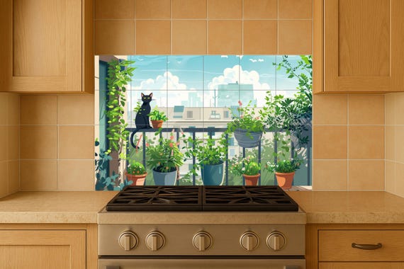 Mural de gato para balcón — vista 4