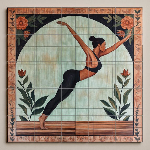 Mural cerámico de yoga — vista 3