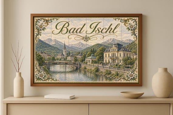 Mural de azulejos de cerámica de Bad Ischl, Austria — vista 3
