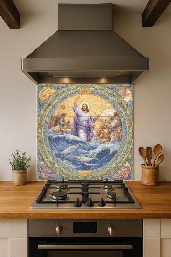 Mural de azulejos "El milagro del pez" — vista 3