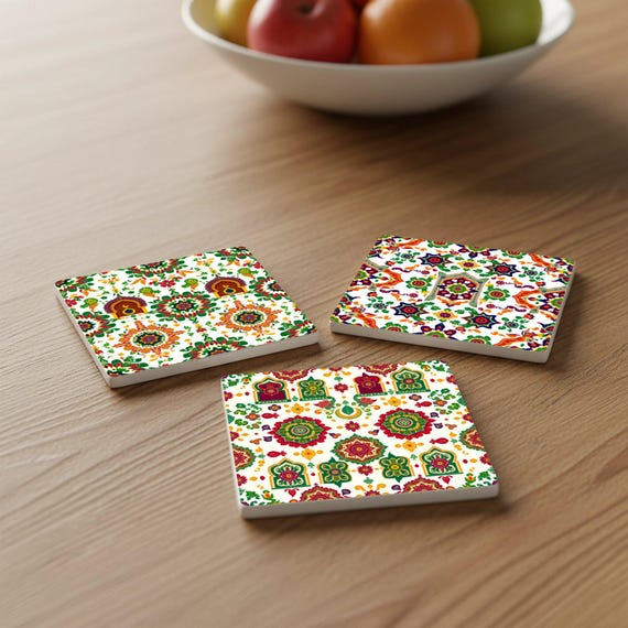 Pakistani Truck Art Ceramic Coaster Set
