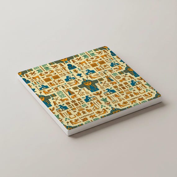 L antiguo Egipto, posavasos con jeroglíficos, decoración de mesa inspi — vista 3