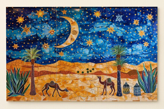 Mural nocturno en el desierto — vista 3
