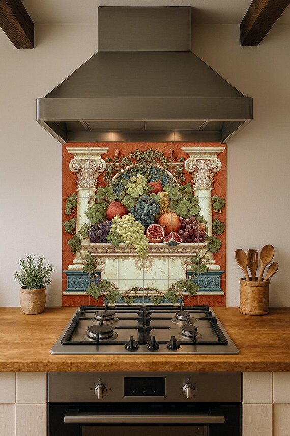 Mural de azulejos de frutas romanas — vista 4