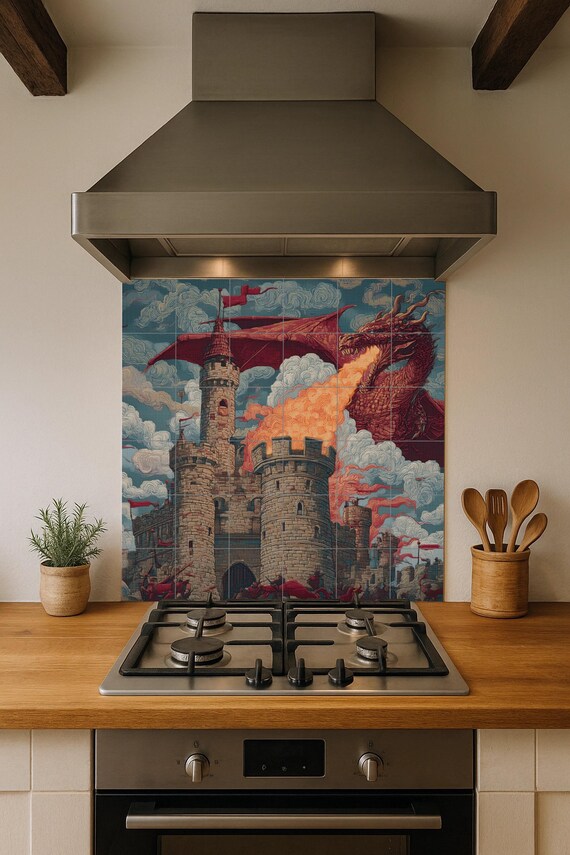 Mural de azulejos Dragon Siege — vista 4