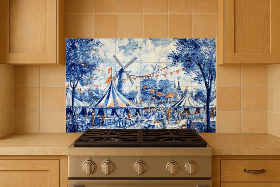 Mural cerámico de un pueblo del Viejo Mundo — vista 4