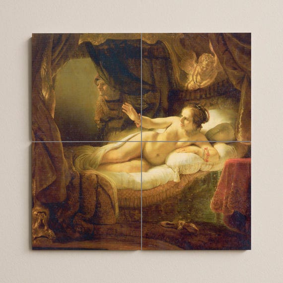 Mural de azulejos cerámicos «Dánae» de Rembrandt — vista 3