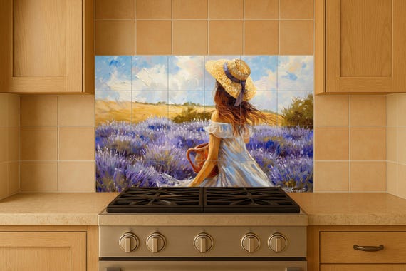 Mural de azulejos de estilo provenzal