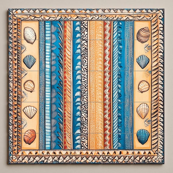 Mural cerámico de conchas de playa — vista 2