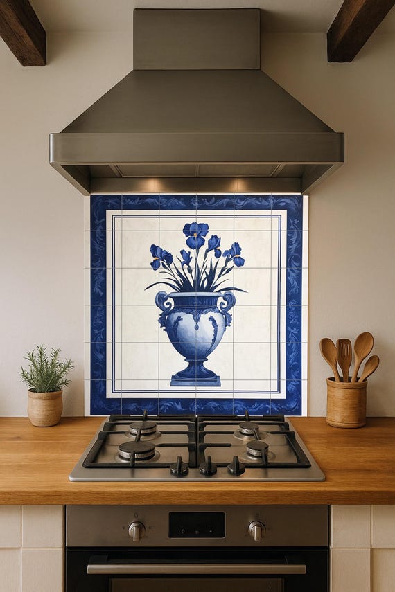 Mural cerámico Blue Iris — vista 4