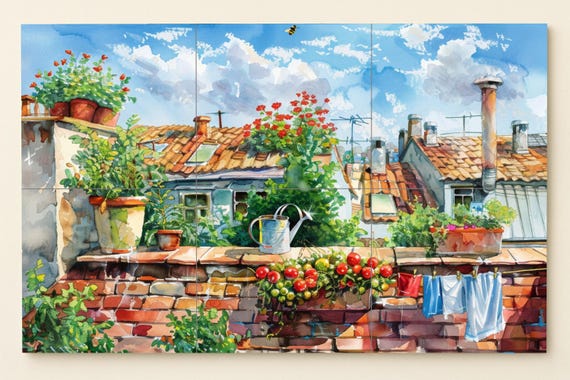 Mural mediterráneo en azotea — vista 3