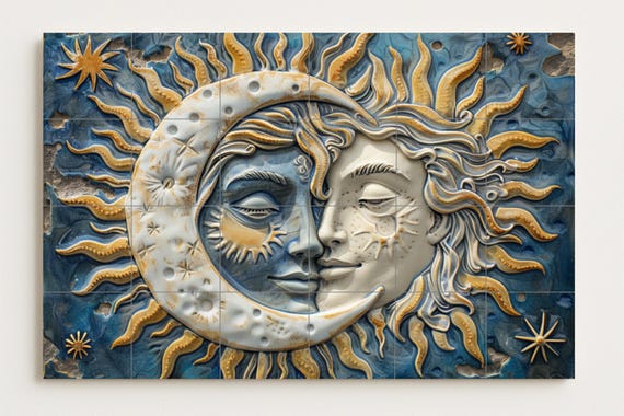 Mural de azulejos Sol y Luna — vista 2