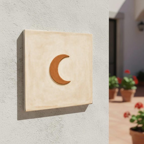 Crescent luna minimalista — Azulejo decorativo de Cerámicas La Noria