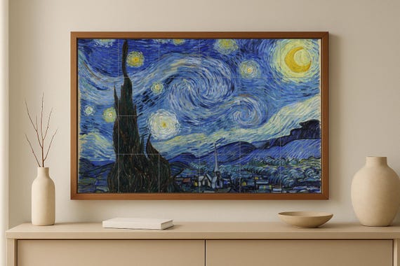 El mural de azulejos de cerámica de La noche estrellada — vista 2