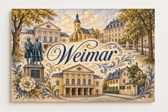 Mural de azulejos de cerámica de la República de Weimar, Alemania, arte mural… — vista 4