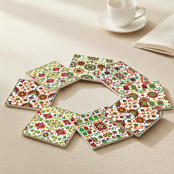Pakistani Truck Art Ceramic Coaster Set — vista 4