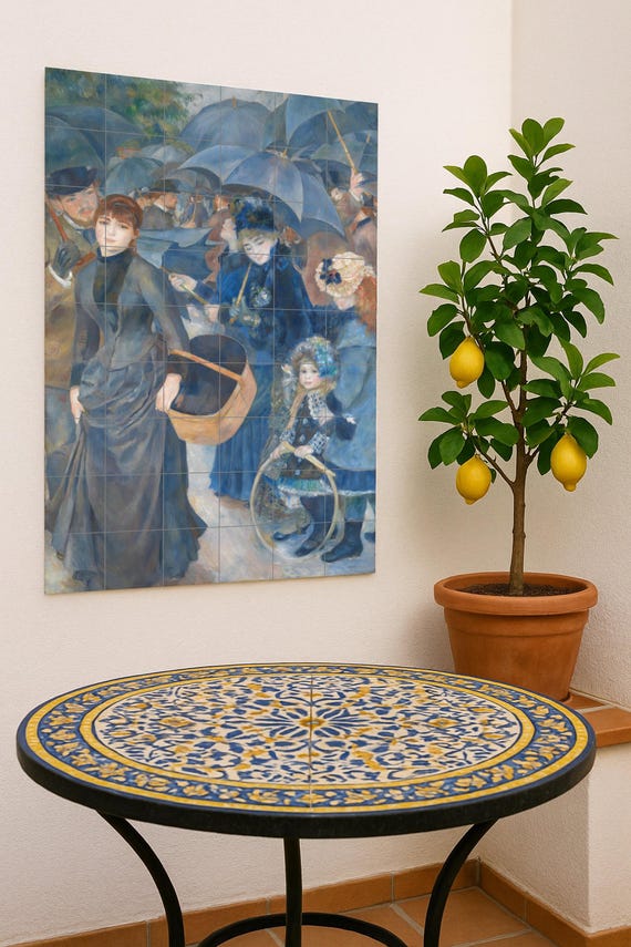 Mural de azulejos de cerámica "Los paraguas" — vista 2