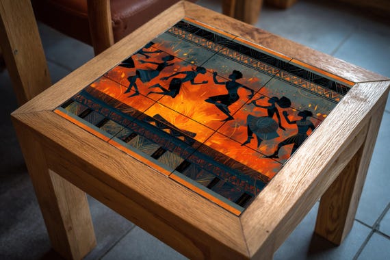 Mural de azulejos de danza tribal — vista 4