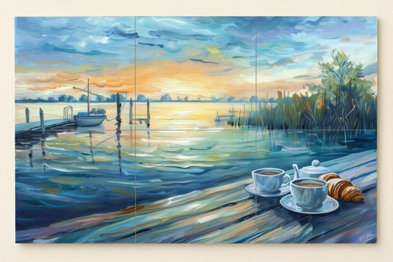 Mural de azulejos junto al lago — vista 3