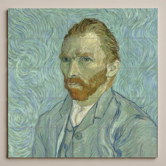 Mural de azulejos de cerámica con el autorretrato de Van Gogh — vista 3