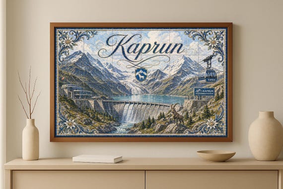 Mural de azulejos de cerámica de Kaprun, Austria — vista 2