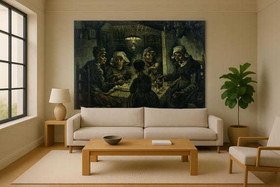 Mural de azulejos de cerámica "Los comedores de patatas" — vista 2