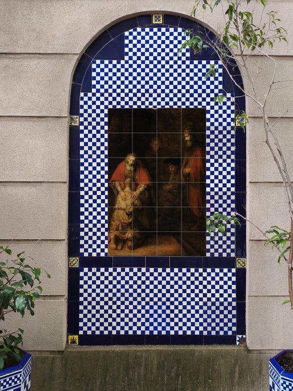 Mural de azulejos de cerámica El regreso del hijo pródigo — vista 3