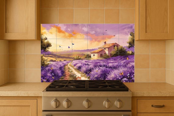 Mural de azulejos "Atardecer Lavanda" — vista 4