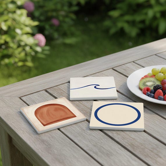 Azulejos de Palma de Mallorca — Posavasos de cerámica y corcho de Cerámicas La Noria