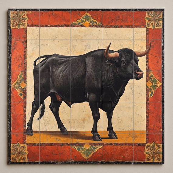 Mural cerámico Toro Noble — vista 3