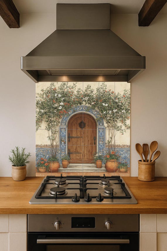 Mural de azulejos para puerta española — vista 3