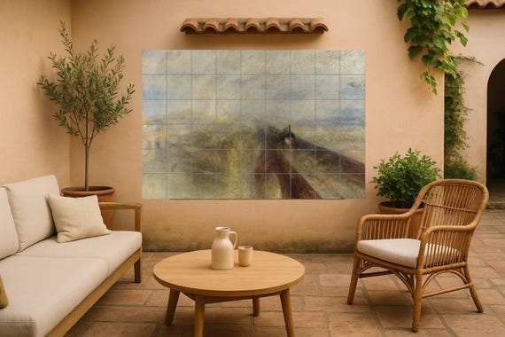 Mural de azulejos de cerámica "Lluvia, vapor y velocidad" — vista 3