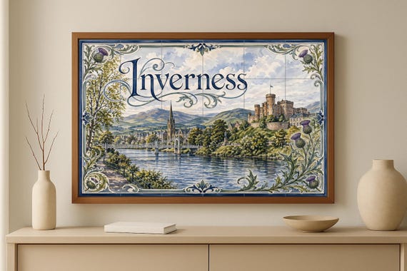 Mural de azulejos de cerámica de Inverness, arte mural de las Tierras Altas e… — vista 3