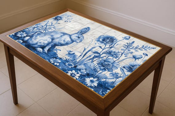 Mural floral de conejo azul — vista 4