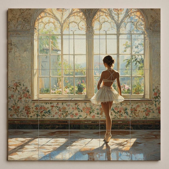 Mural cerámico de bailarina — vista 3