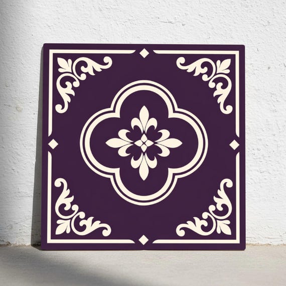 Aubergine Purple ornamental — Azulejo decorativo de Cerámicas La Noria