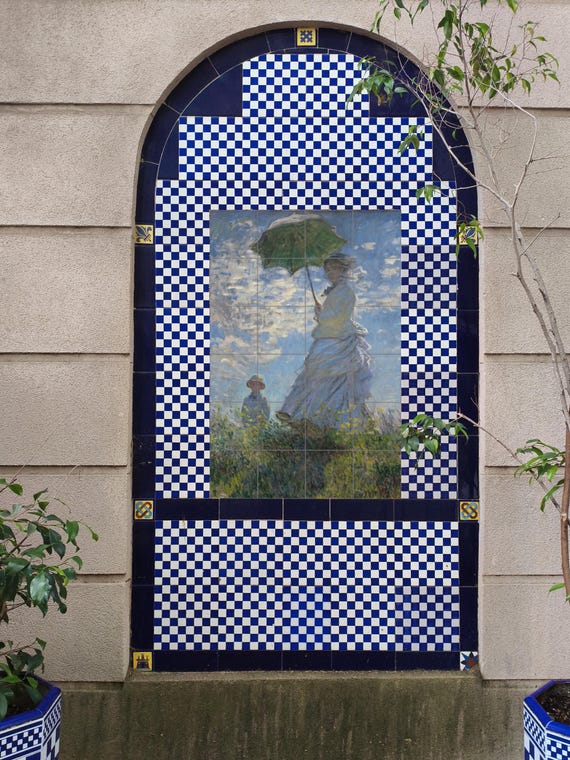 Mural de cerámica "Mujer con sombrilla" — vista 3