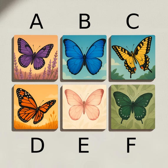 Diseño de mariposas / Posavasos de azulejos inspirados en la naturalez — vista 2