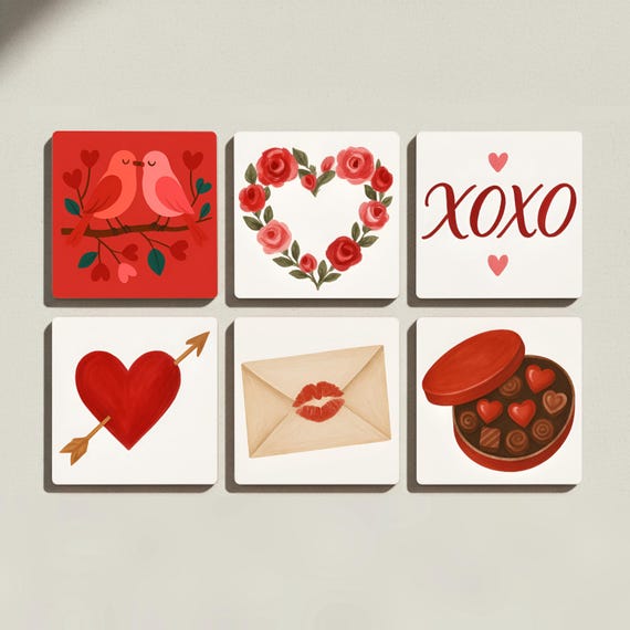 Románticos de cerámica con ilustraciones de amor, decoración de mesa — vista 3