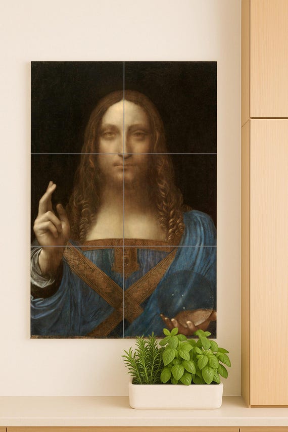 Mural de azulejos de cerámica Salvator Mundi — vista 2