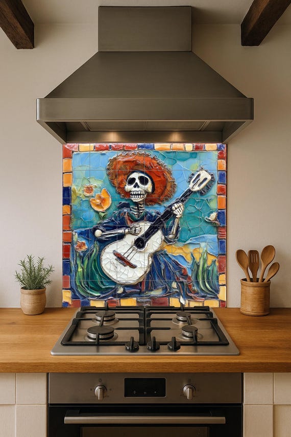 Mural de azulejos del Día de los Muertos — vista 3