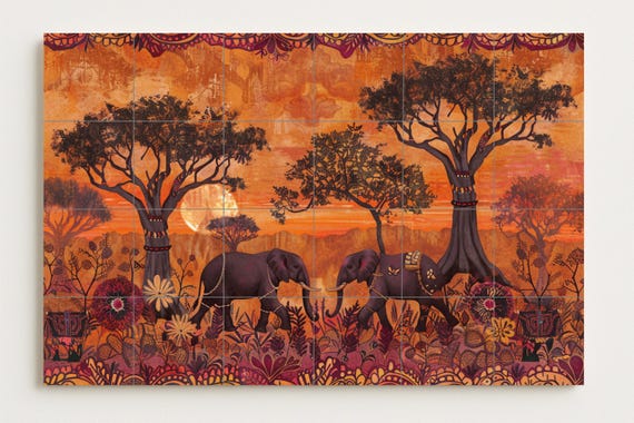 Mural de elefantes — vista 2