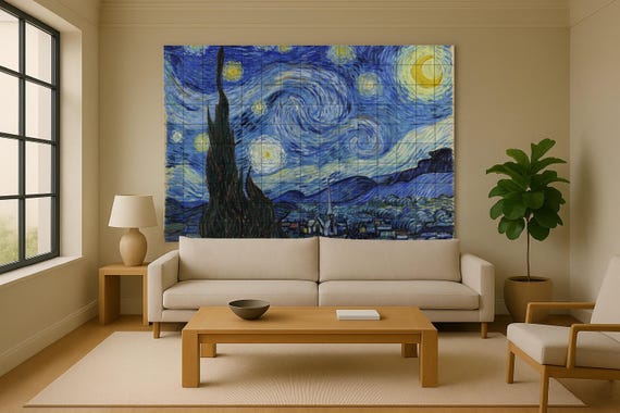 El mural de azulejos de cerámica de La noche estrellada — vista 4