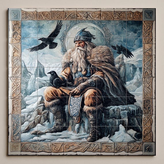 Mural cerámico de mitología nórdica — vista 3