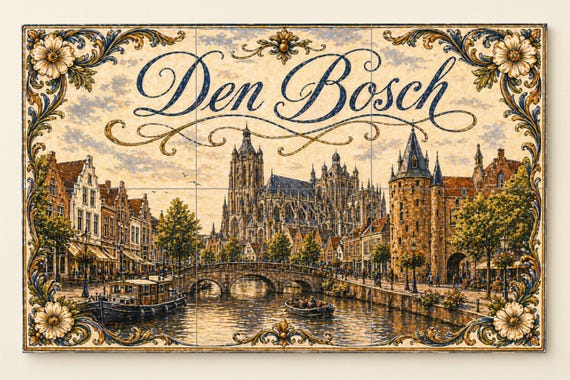 Mural de azulejos de cerámica de la catedral de San Juan de Den Bosch, Países… — vista 3