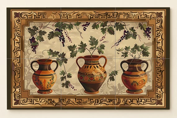 Mural de azulejos de ánfora mediterránea — vista 3
