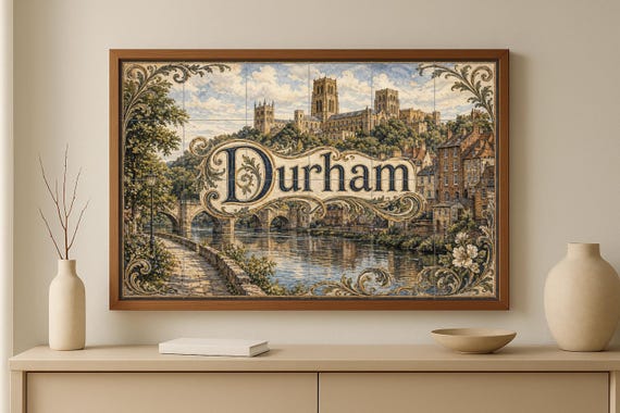 Mural de azulejos de cerámica de Durham, arte mural de la catedral de Durham,… — vista 2