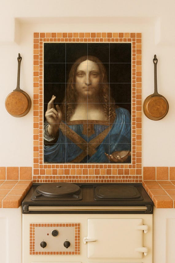 Mural de azulejos de cerámica Salvator Mundi — Mural cerámico de Cerámicas La Noria